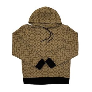 Coach Allover Signature Hoodie Large Tan Black